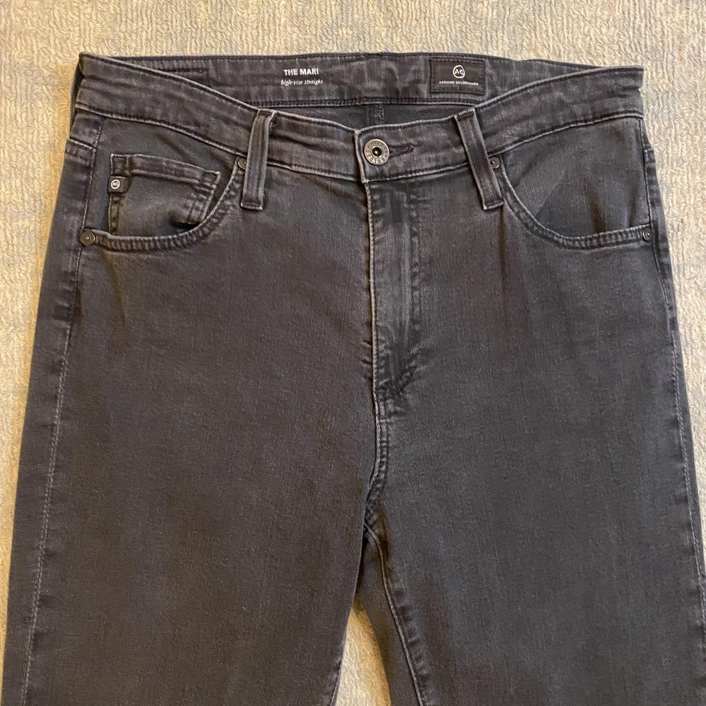 AG Adriano Goldschmied The Mari Jeans Womens 29 Charcoal High Rise Slim Straight - Picture 2 of 15